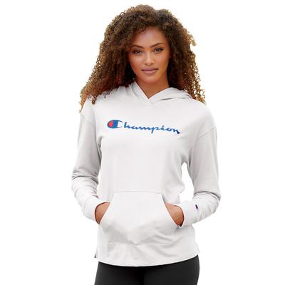 Champion Women's Middleweight Jersey Hoodie (Size 1X) White, Cotton