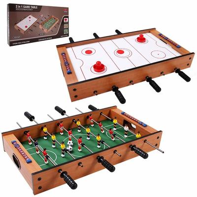 2-In-1 Tischspiel Set, Mobiles Tischhockey- und Tischfussballspiel, Multifunktionstisch Mini