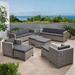 Puerta Outdoor 8 Seater Wicker Chat Set with Ottomans by Christopher Knight Home by Christopher Knight Home