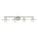 Lavery Beacon Avenue Brushed Nickel & Seeded Glass 4 Light Bath Bar