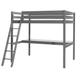 Lit mezzanine 140x200 sommier inclus bureau gris