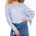 Free People Tops | Free People Womens Morning Striped Ob642024 Top Relaxed Chambray Blue Small | Color: Blue | Size: S