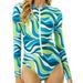 Michael Kors Swim | Michael Kors Surf Long Sleeve 1pc Swimsuit Rashguard Cyan Blue Wave 4,6,8,10,12 | Color: Blue/Green | Size: Various