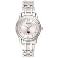 Women's Bulova Silver St John Fisher Cardinals Stainless Steel Quartz Watch