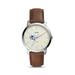 Fossil Silver Central Connecticut State Blue Devils The Minimalist Brown Leather Watch
