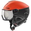 uvex instinct visor - robuster Skihelm für Damen und Herren - Filterkategorie 2 - optimierte Belüftung - fierce red - black matt - 53-56 cm