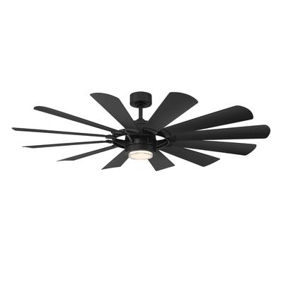 Modern Forms Wynd Mill Outdoor Rated 65 Inch Ceiling Fan with Light Kit - FR-W2201-65L-35-MB