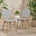 Arthur Outdoor French Bistro Chairs - Aluminum and Wicker - Gray/Bamboo Finish (Set of 2) - 17.75" L x 23.00" W x 34.50" H