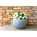 12"W Round Slate Gray Concrete/Fiberglass Indoor Outdoor Modern Seamless Bowl Planter - 12"W x 12"L x 8"H