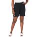 Plus Size Women's Soft Ease Knit Shorts by Jessica London in Black (Size S)