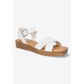 Extra Wide Width Women's Car-Italy Sandal by Bella Vita in White Leather (Size 11 WW)