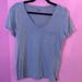 Madewell Tops | Madewell Women's Size Small Blue V-Neck T-Shirt With Pocket | Color: Blue | Size: S