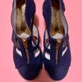 Michael Kors Shoes | Michael Kors Wedge Size 5.5 | Color: Blue/Tan | Size: 5.5