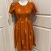 Lularoe Dresses | Lularoe Amelia Orange Short Sleeve Stretchy Dress Size Xxs | Color: Orange/Yellow | Size: Xxs