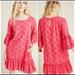 Anthropologie Dresses | Anthropologie Dani Pink Eyelet Lace Bell Sleeve Tunic Dress | Color: Pink | Size: 0