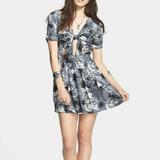 Free People Dresses | Free People Part Time Lover Floral Cut Out Dress 6 | Color: Black/Gray | Size: 6