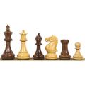 Royal Chess Mall- 3.75" Queens Gambit Staunton Chess Pieces Only Set - Weighted Golden Rosewood