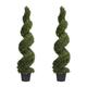 Artificial Plant, Realistic Indoor and Outdoor Fake Plant in Pot, Artificial Cedar Spiral Tree, UV and Water Resistant, Perfect for Gardens, by Blooming Artificial (175cm, 2 pack)