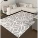 Gray/White 96 x 60 x 0.05 in Living Room Area Rug - Gray/White 96 x 60 x 0.05 in Area Rug - Wade Logan® Alefiyah 93 Modern Area Rugs For Living Room Wool | Wayfair