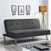 Latitude Run® Hoxie Tufted Sofa Bed Metal/Polyester in Gray | 30 H x 66 W x 37 D in | Wayfair 1E0B009A7AD74E169788D13F26B3FAA1