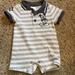 Disney One Pieces | Bnwot Disney Store Mickey Mouse “Little Star” 9-12m Dressy Romper For Baby Boy! | Color: Gray/White | Size: 9-12mb