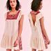 Free People Dresses | Free People Mini Glow Embroidered Dress Size Xs Great Condition | Color: Cream/Red | Size: Xs