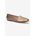 Wide Width Women's Thrill Pointed Toe Loafer by Easy Street in Bronze (Size 9 1/2 W)