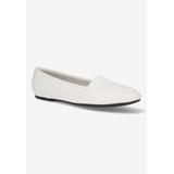 Wide Width Women's Thrill Pointed Toe Loafer by Easy Street in White (Size 9 1/2 W)