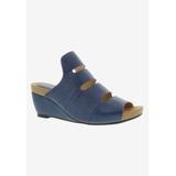 Wide Width Women's Whit Wedge Sandal by Bellini in Blue Smooth (Size 8 W)
