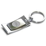 Silver Tulane Green Wave Team Logo Curve Key Ring