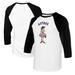 Youth Tiny Turnip White/Black Houston Astros Babes Raglan 3/4 Sleeve T-Shirt