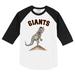 Toddler Tiny Turnip White/Black San Francisco Giants TT Rex Raglan 3/4 Sleeve T-Shirt