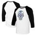 Women's Tiny Turnip White/Black Los Angeles Dodgers Sugar Skull 3/4-Sleeve Raglan T-Shirt