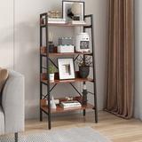 17 Stories Liamjames 50.39" H x 23.62" W x 13.58" D Ladder Shelf Unit Wood/Wire/Metal in Brown | 50.39 H x 23.62 W x 13.58 D in | Wayfair