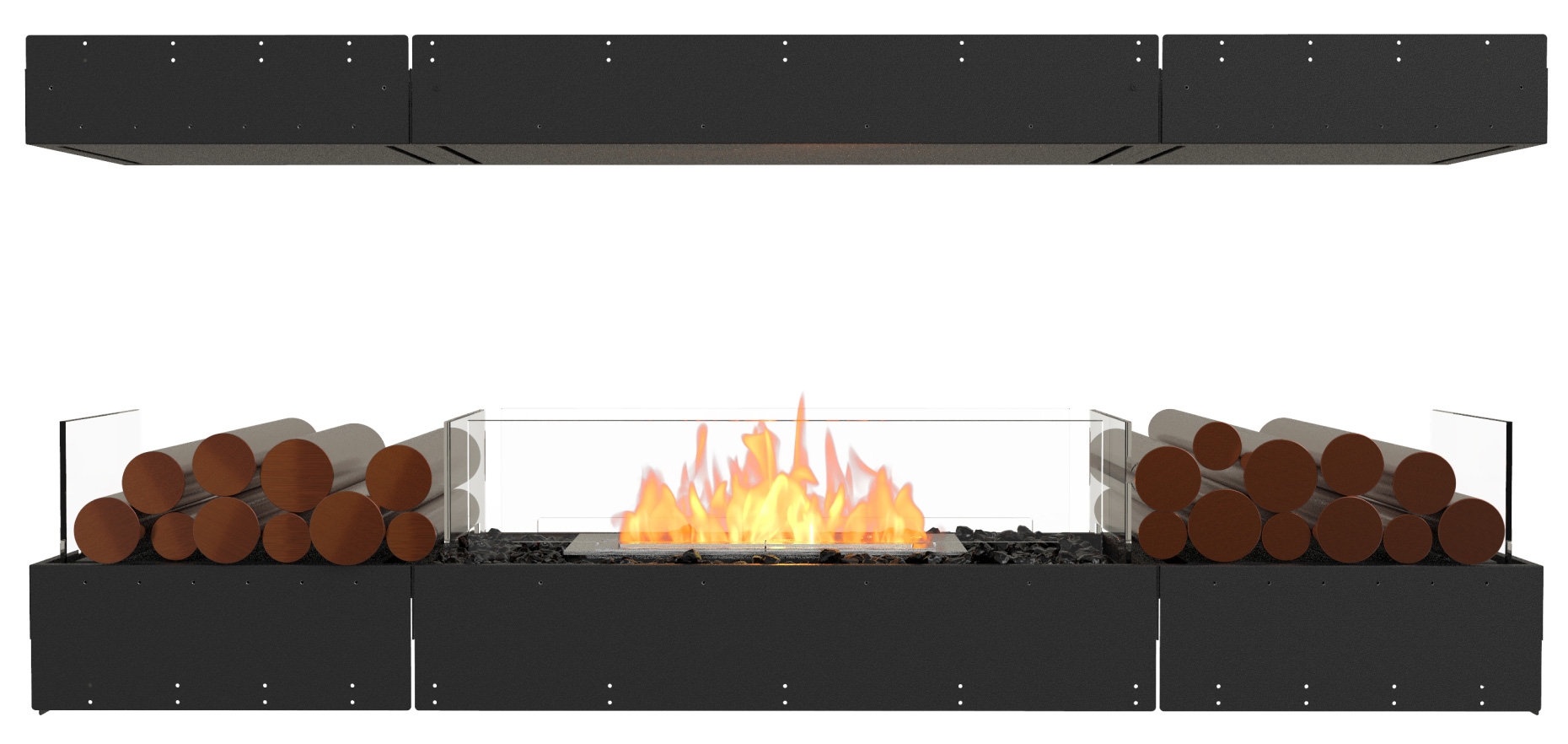 EcoSmart Flex - Raumtrenner - Insel [Ethanol Einbau Gehäuse]: Flex68 - Holzbox doppelseitig Image