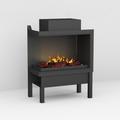 muenkel design wall fire electronic PRO FL 800 [Opti-myst Elektrokamineinsatz Wandeinbau]: Glas halbhoch, umlaufend - mit Dekoholz - Mit Heizung - Tank