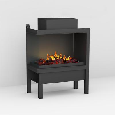 muenkel design wall fire electronic PRO FL 800 [Opti-myst Elektrokamineinsatz Wandeinbau]: Glas halbhoch, umlaufend - ohne Dekoholz - Mit Heizung - Wasserleitung