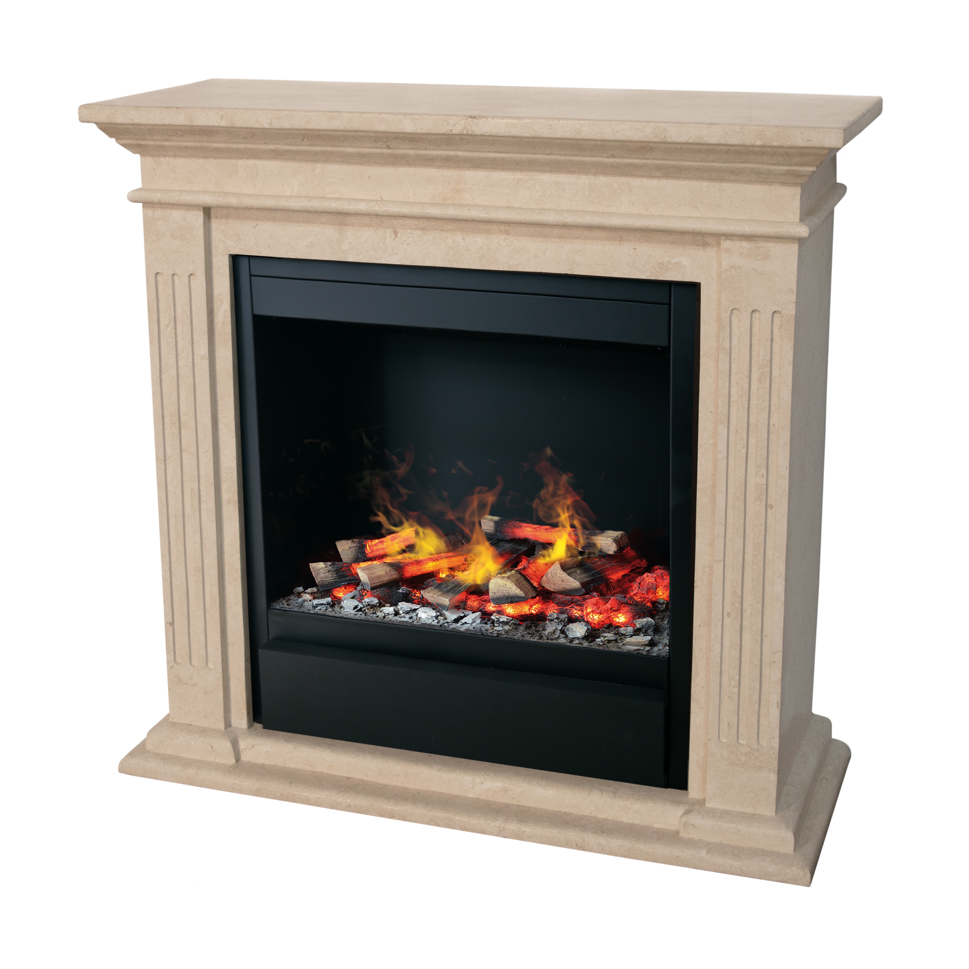 Xaralyn Cadiz Opti-myst Elektrokamin (Dimplex Albany): Fossil Stone poliert, Schwarz - Albany - Schwarz spiegelnd