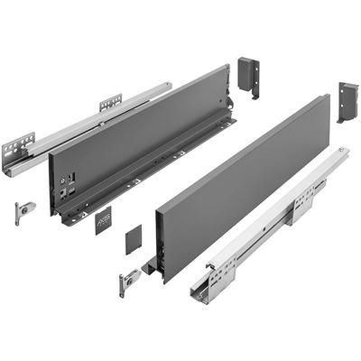Anthrazit Schubladensystem Unterflurführungen Schublade Soft Close 550mm 120mm Image