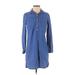 Old Navy Casual Dress - Shirtdress: Blue Solid Dresses - Women's Size X-Small