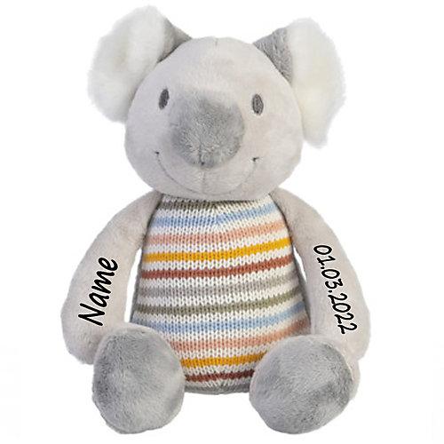 Stofftier Koala personalisiert mit Namen grau
