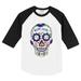 Toddler Tiny Turnip White/Black Toronto Blue Jays Sugar Skull Raglan 3/4 Sleeve T-Shirt