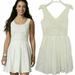 American Eagle Outfitters Dresses | Ae American Eagle Outfitters Ivory A-Line Mini Dress 00 Xxs Scoop Neck Pleated | Color: Cream/White | Size: 00