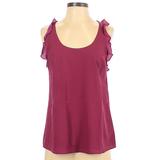 Anthropologie Tops | Anthropologie Fuchsia Ruffled Tank Top Size Sp Pink Shirt | Color: Pink | Size: Sp