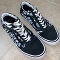 Vans Shoes | Blue Floral Vans Sneakers Sz 8 | Color: Blue/White | Size: 8