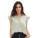 Plus Size Women's Cap Sleeve Henley Tee by ellos in Desert Sage (Size 14/16)