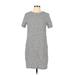 H&M Casual Dress - Shift: Ivory Chevron/Herringbone Dresses - Women's Size 6