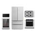 Cosmo 5 Piece Kitchen Package w/ French Door Refrigerator 30" Gas Cooktop & Wall Oven | 69.88 H x 35.6 W x 29 D in | Wayfair COS-5PKG-302