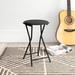 Wade Logan® Adenike Folding Bar Stools - Heavy-Duty 18-Inch Stool - 225lb Capacity & Padded Seats Upholstered/Metal in Black | Wayfair