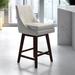 Joss & Main Zahara Upholstered Swivel Counter Stool Leather in Gray/Brown | 38.5 H x 18.5 W x 22 D in | Wayfair DCC9DD6EC7824CB9977340E1F0AFD64D